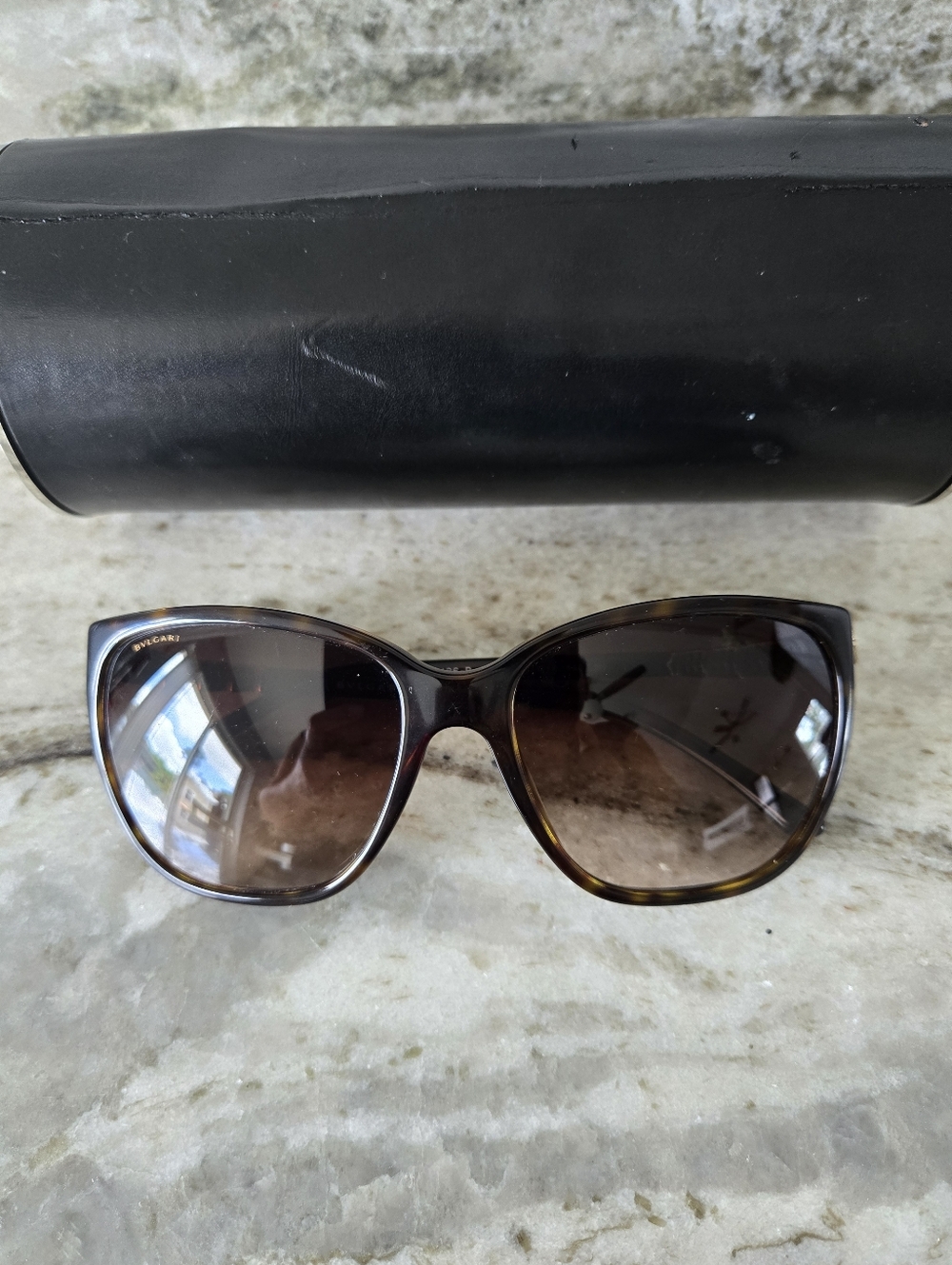 Nice Authentic Bvlgari Tortoiseshell Women's Sunglasses - Brown Gradient Lenses